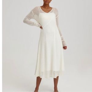 Knit Mesh Overlay Dress